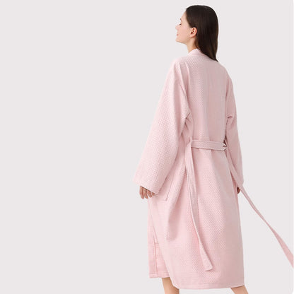 Ownkot Schnelltrocknender Waffelpiqué-Baumwoll-Spa-Bademantel - image 11