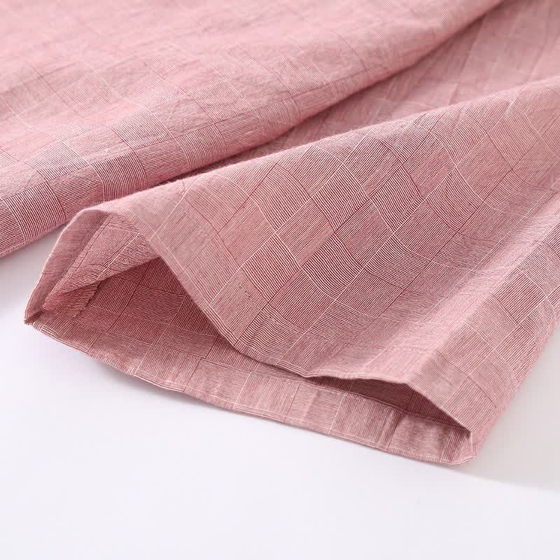 Kimono-Loungewear aus dezent kariertem Baumwollgaze - image 7