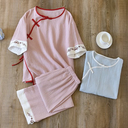 Loungewear im orientalischen Stil aus Baumwollgaze, Kimono - image 2