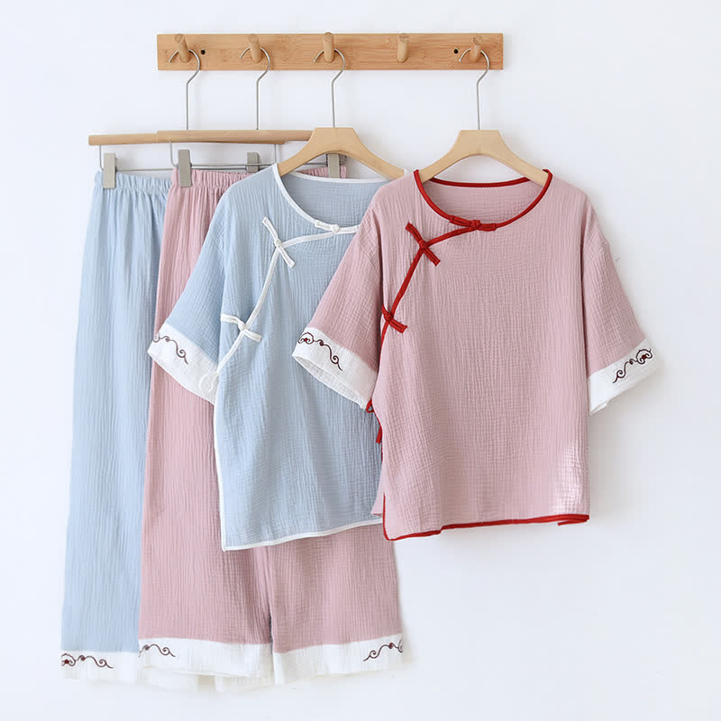 Loungewear im orientalischen Stil aus Baumwollgaze, Kimono - image 0