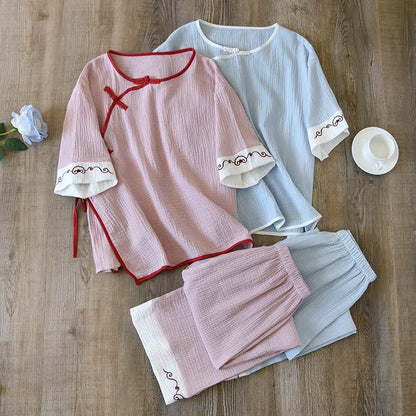 Loungewear im orientalischen Stil aus Baumwollgaze, Kimono - image 1