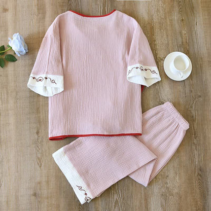 Loungewear im orientalischen Stil aus Baumwollgaze, Kimono - image 6