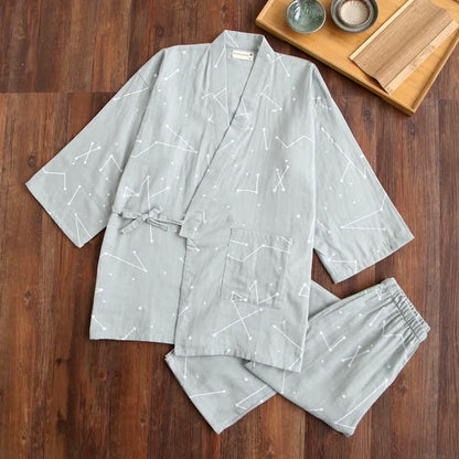 Partner-Kimono-Loungewear aus Baumwolle - Grau - Männer - L - image 11