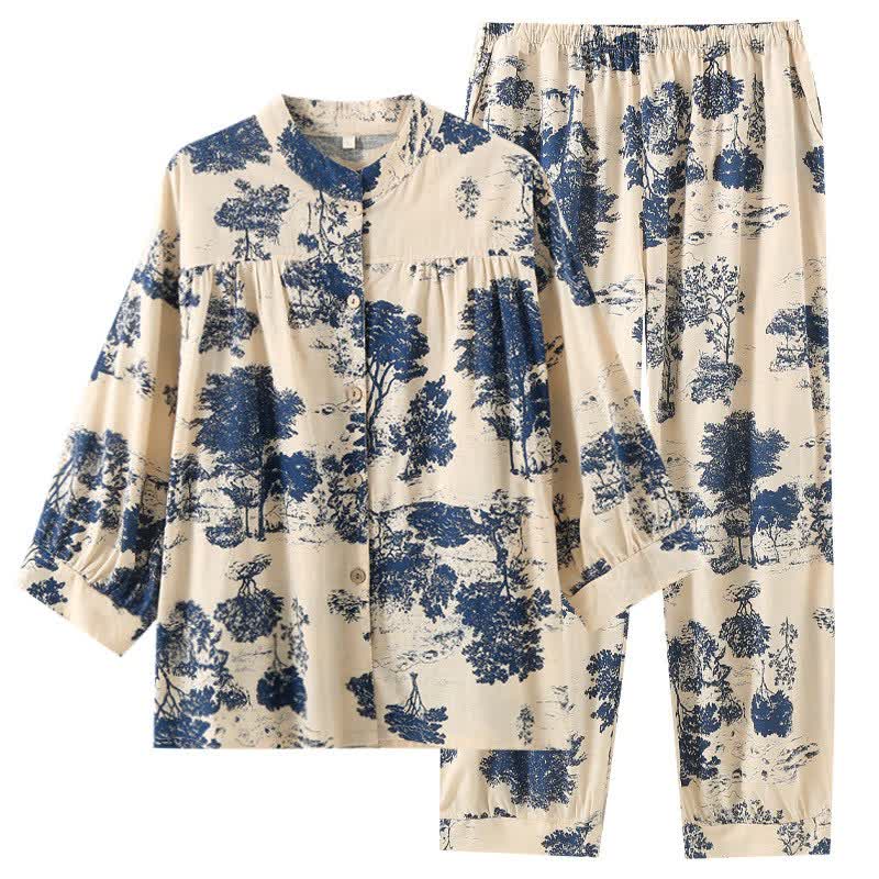 Loungewear im Retro-Oriental-Stil aus Baumwolle - image 3
