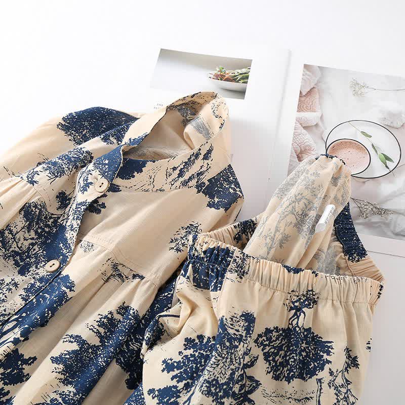 Loungewear im Retro-Oriental-Stil aus Baumwolle - image 2