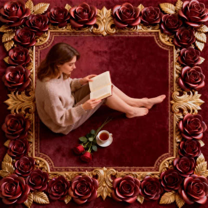 Romantischer Rosen-Teppich mit Anti-Rutsch-Effekt und 3D-Effekt - image 2