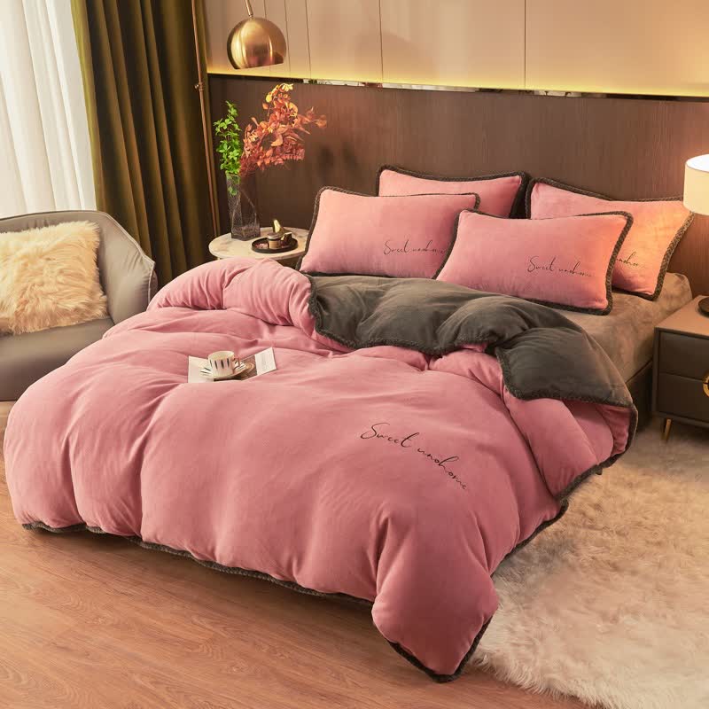 Sweet Home Bettwäsche-Set aus bedrucktem Plüsch (4-teilig) - image 2