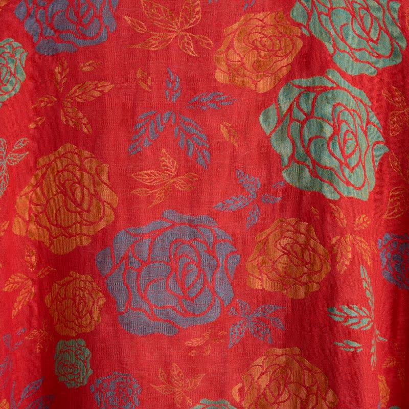 Romantischer Kimono-Bademantel aus Baumwollgaze mit Rosenmuster - image 7
