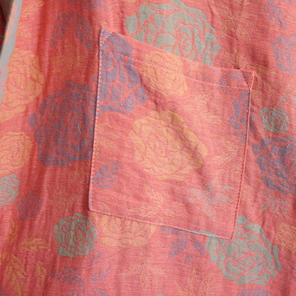 Romantischer Kimono-Bademantel aus Baumwollgaze mit Rosenmuster - image 14