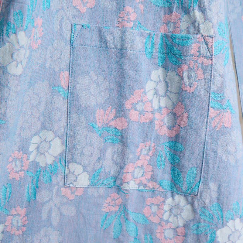 Charmante Kimono-Robe aus Baumwollgaze mit Blumenmuster - image 11