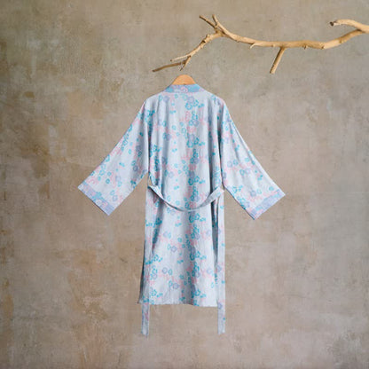 Charmante Kimono-Robe aus Baumwollgaze mit Blumenmuster - image 7