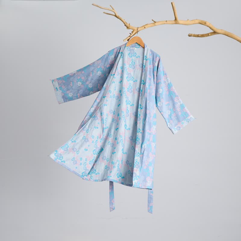 Charmante Kimono-Robe aus Baumwollgaze mit Blumenmuster - image 2