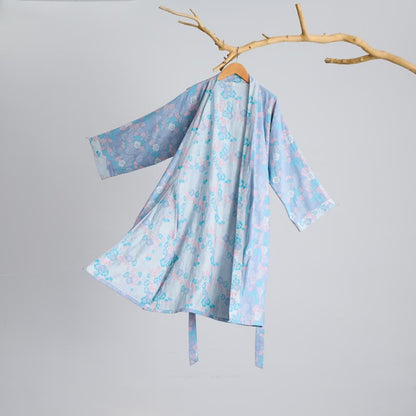 Charmante Kimono-Robe aus Baumwollgaze mit Blumenmuster - image 2