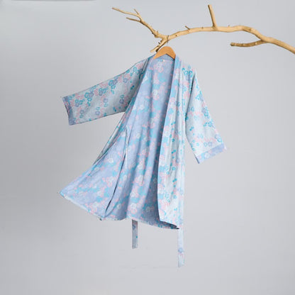 Charmante Kimono-Robe aus Baumwollgaze mit Blumenmuster - image 8