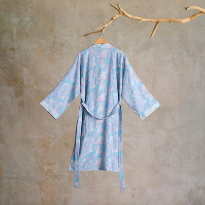 Charmante Kimono-Robe aus Baumwollgaze mit Blumenmuster - image 1