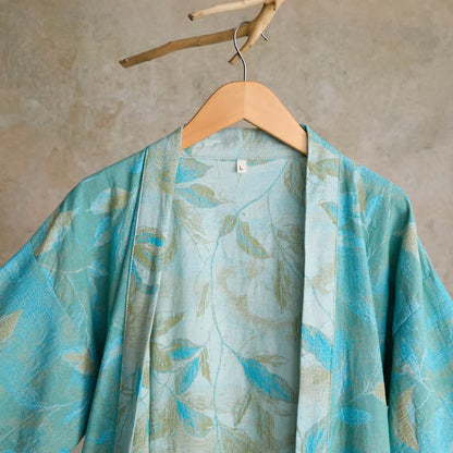 Kimono-Bademantel aus Naturbaumwollgaze - image 9