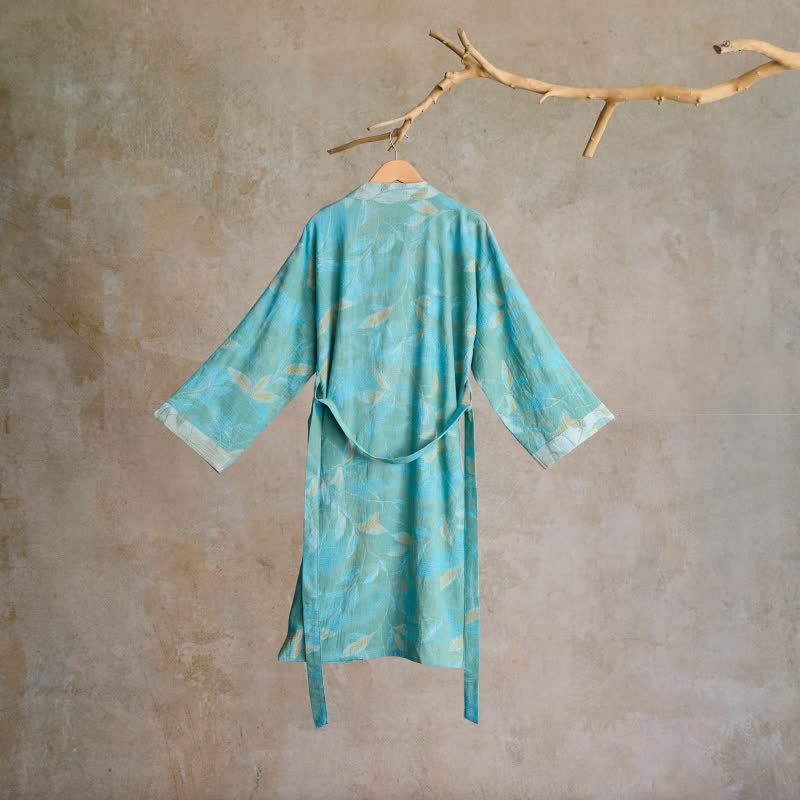 Kimono-Bademantel aus Naturbaumwollgaze - image 7