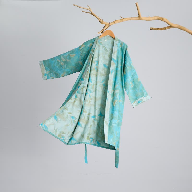 Kimono-Bademantel aus Naturbaumwollgaze - image 8