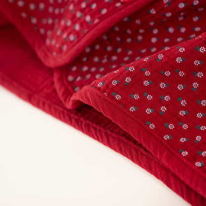 Rotes Pyjama-Set aus reiner Baumwolle mit Blumenmuster - image 8