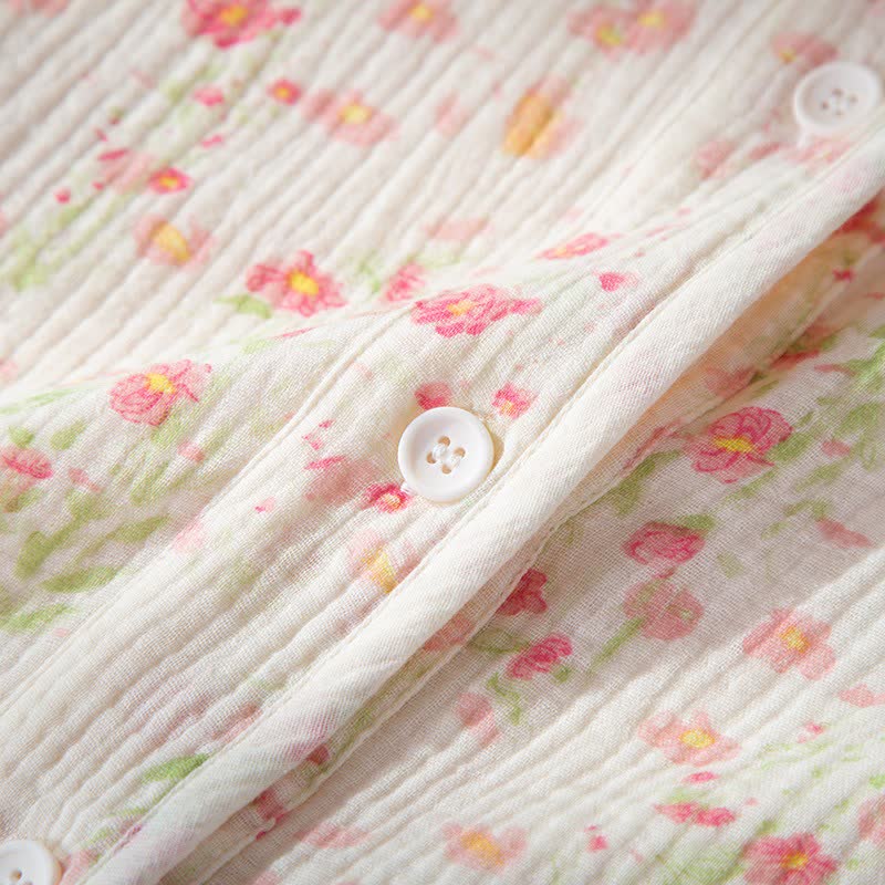 Elegantes Pyjama-Set aus begonienfarbener Baumwollgaze - image 7