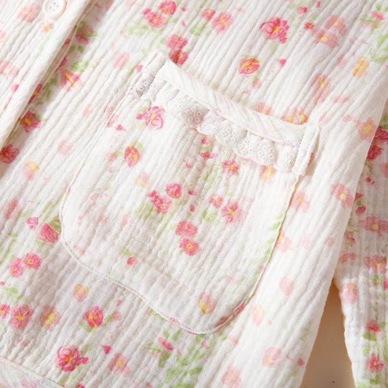 Elegantes Pyjama-Set aus begonienfarbener Baumwollgaze - image 5