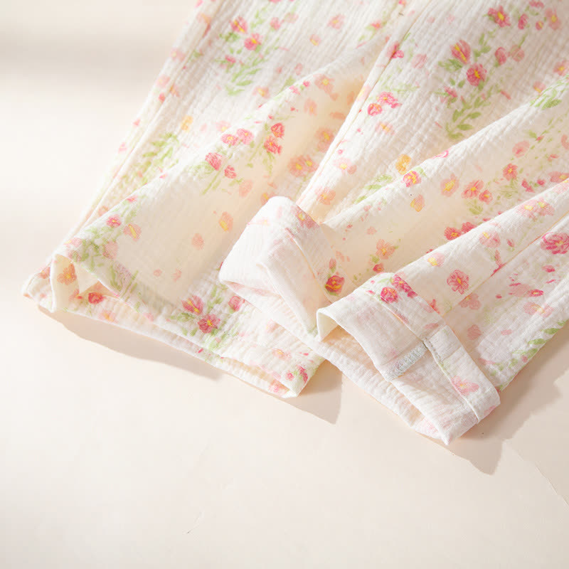 Elegantes Pyjama-Set aus begonienfarbener Baumwollgaze - image 11
