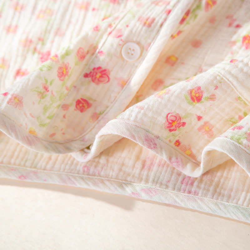 Elegantes Pyjama-Set aus begonienfarbener Baumwollgaze - image 6