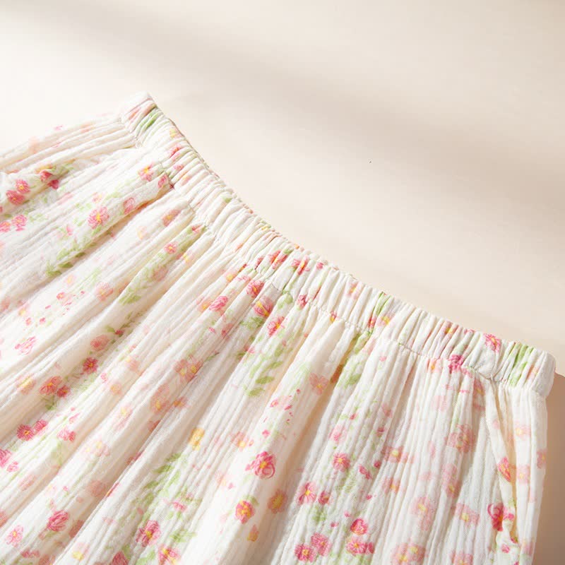 Elegantes Pyjama-Set aus begonienfarbener Baumwollgaze - image 8