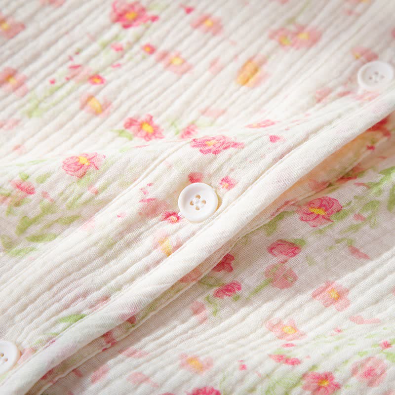 Elegantes Pyjama-Set aus begonienfarbener Baumwollgaze - image 4