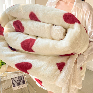 Kuscheldecke mit Herzmuster aus Fleece - 200cm x 230cm - image 0