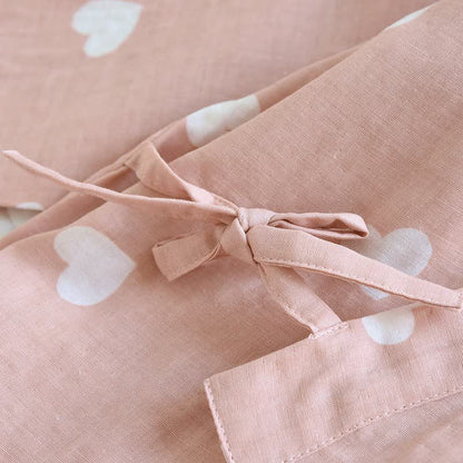 Kimono-Bademantel aus Baumwollgaze mit Herzmotiv - image 6