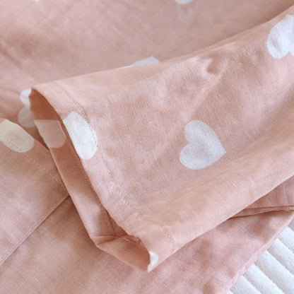 Kimono-Bademantel aus Baumwollgaze mit Herzmotiv - image 8