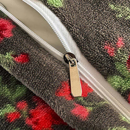 Vintage-Bettwäsche aus Samt mit Rosenmuster und Rüschen - image 7