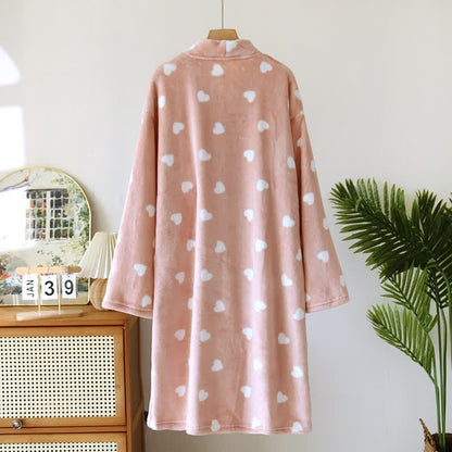 Partner-Kimono aus Plüsch mit Herzmotiv - image 4