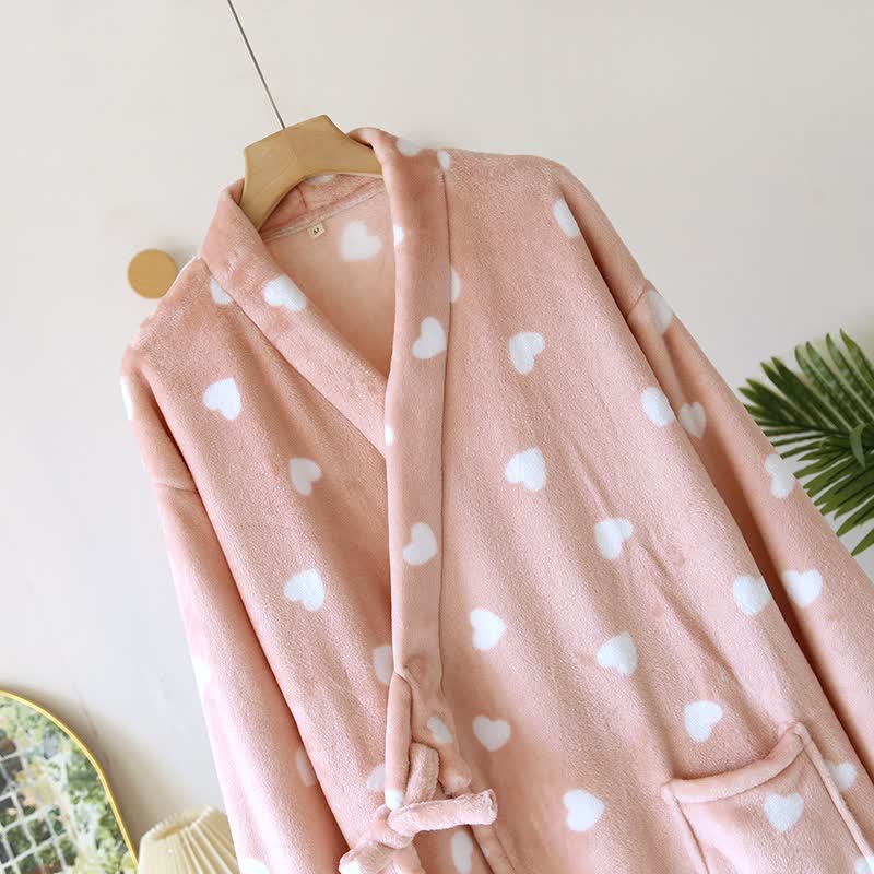 Partner-Kimono aus Plüsch mit Herzmotiv - image 5