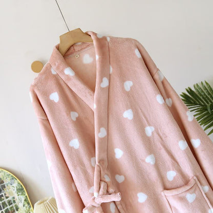 Partner-Kimono aus Plüsch mit Herzmotiv - image 5