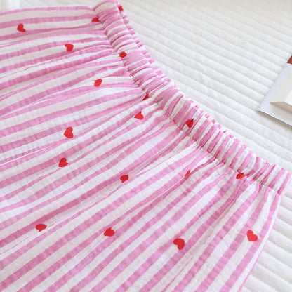 Pyjama-Set aus Baumwollgaze mit Streifen und Herzmuster - image 15
