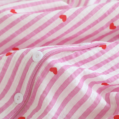 Pyjama-Set aus Baumwollgaze mit Streifen und Herzmuster - image 12