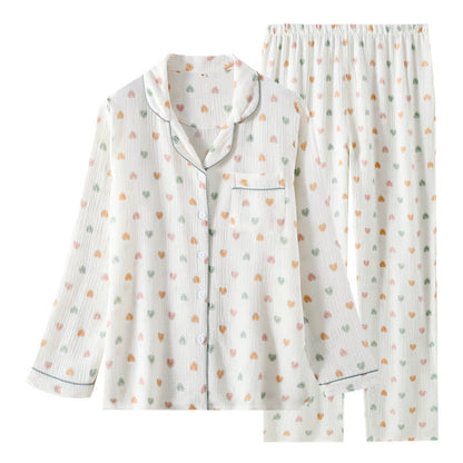 Buntes Herz-Pyjama-Set aus Baumwollgaze - image 4