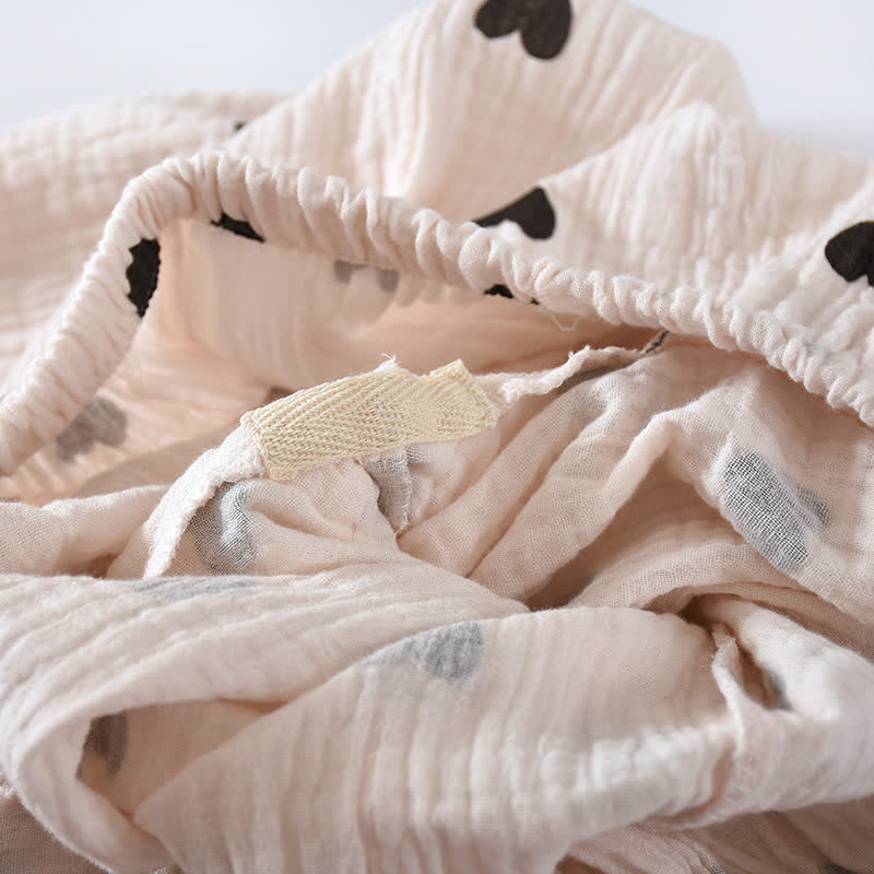 Schwarzes Herz-Pyjama-Set aus reiner Baumwolle - image 12