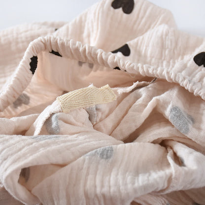 Schwarzes Herz-Pyjama-Set aus reiner Baumwolle - image 12