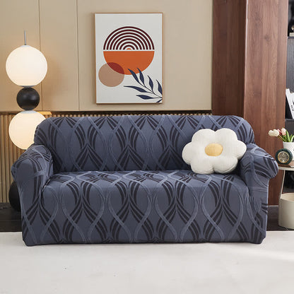 Jacquard-Elastik-Sofaüberzug mit rutschfester Oberfläche - Graublau - All-inclusive - 4-Sitzer 92" - 118" - image 0