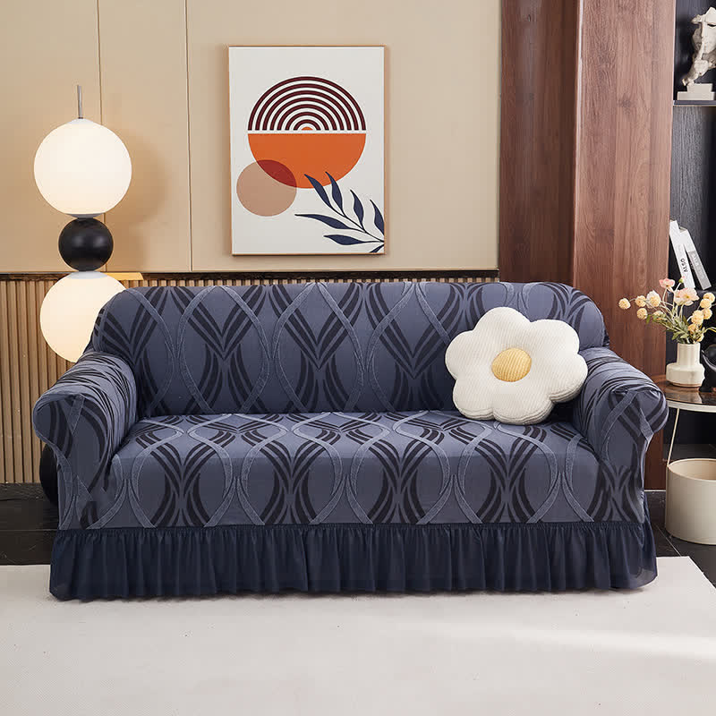 Jacquard-Elastik-Sofaüberzug mit rutschfester Oberfläche - Graublau - Rock - 4-Sitzer 92" - 118" - image 2