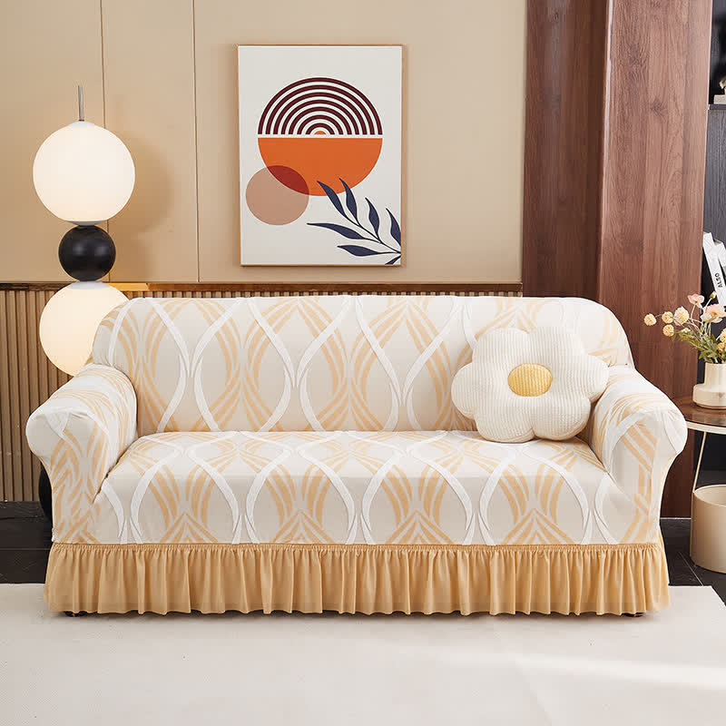 Jacquard-Elastik-Sofaüberzug mit rutschfester Oberfläche - Gelb - Rock - 4-Sitzer 92" - 118" - image 15