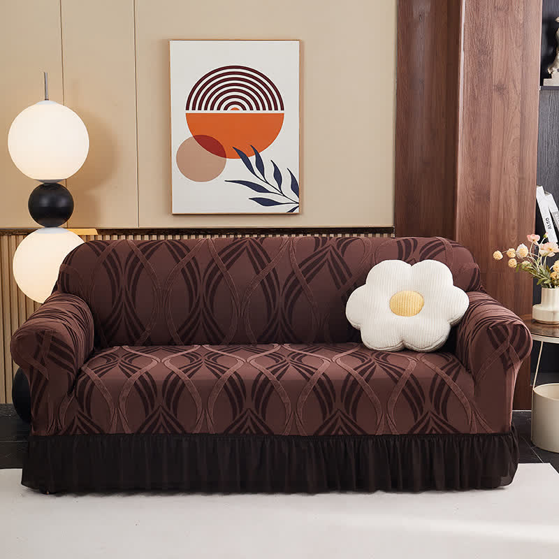 Jacquard-Elastik-Sofaüberzug mit rutschfester Oberfläche - Braun - Rock - 4-Sitzer 92" - 118" - image 13