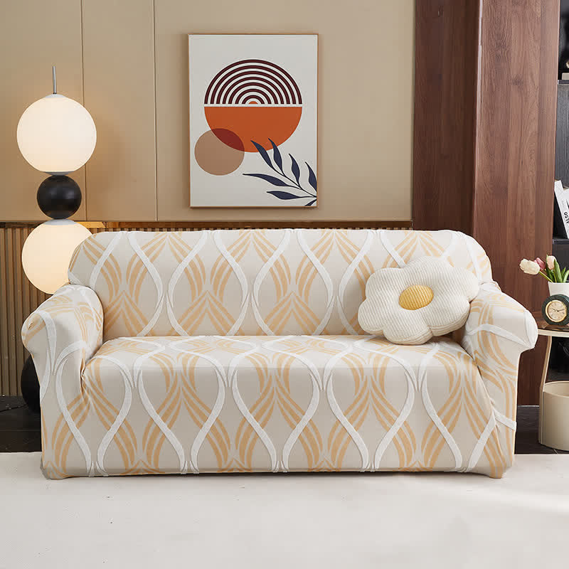 Jacquard-Elastik-Sofaüberzug mit rutschfester Oberfläche - Gelb - All-inclusive - 4-Sitzer 92" - 118" - image 14