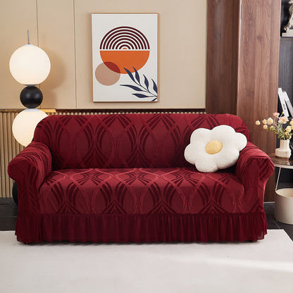 Jacquard-Elastik-Sofaüberzug mit rutschfester Oberfläche - Wein - Rock - 4-Sitzer 92" - 118" - image 7