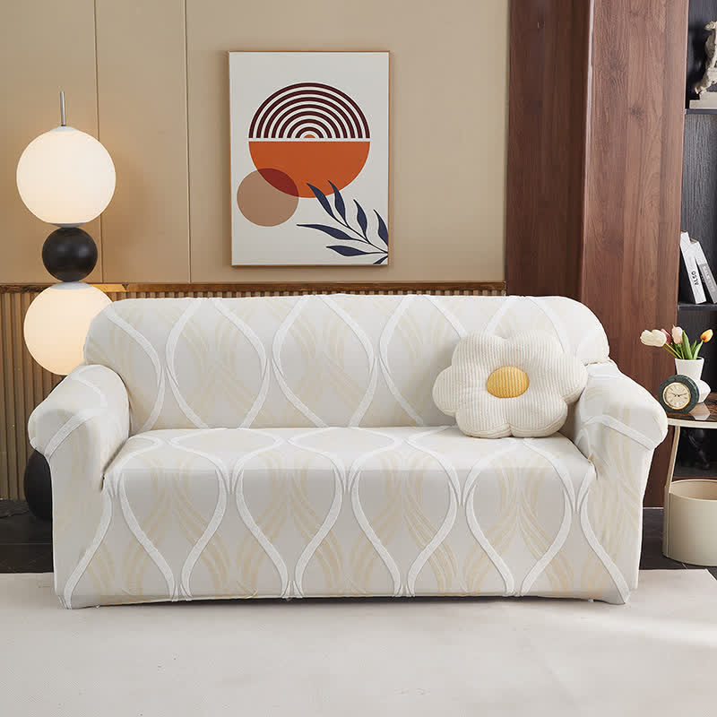 Jacquard-Elastik-Sofaüberzug mit rutschfester Oberfläche - Beige - All-inclusive - 4-Sitzer 92" - 118" - image 18