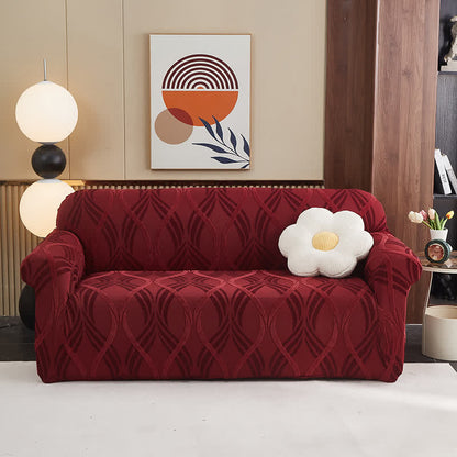 Jacquard-Elastik-Sofaüberzug mit rutschfester Oberfläche - Wein - All-inclusive - 4-Sitzer 92" - 118" - image 6