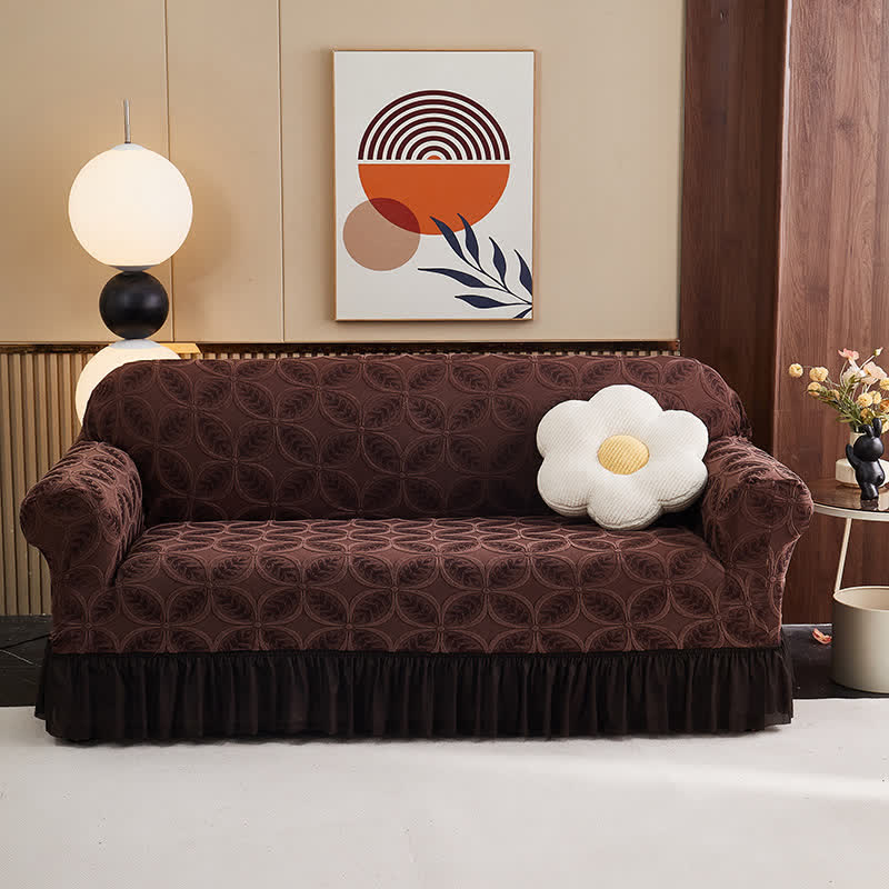 Hochelastischer 3D-Jacquard-Sofaüberzug - Braun - Rock - 4-Sitzer 92" - 118" - image 12